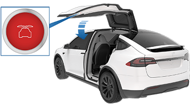 Tesla model x doors deals opening in garage